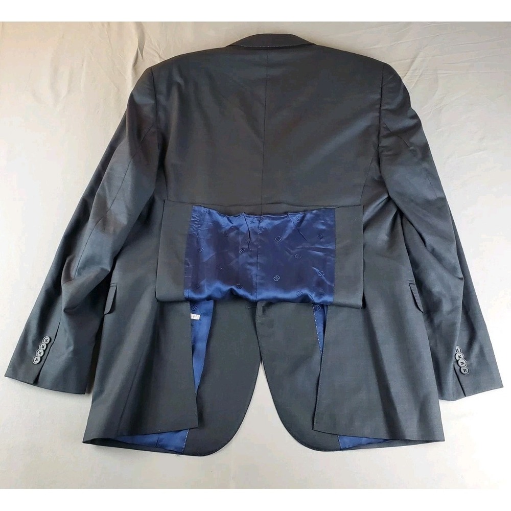 David Donahue Blazer Men 46 R Charcoal Marzotto Wool Super 150s Double Vented - Picture 6 of 16